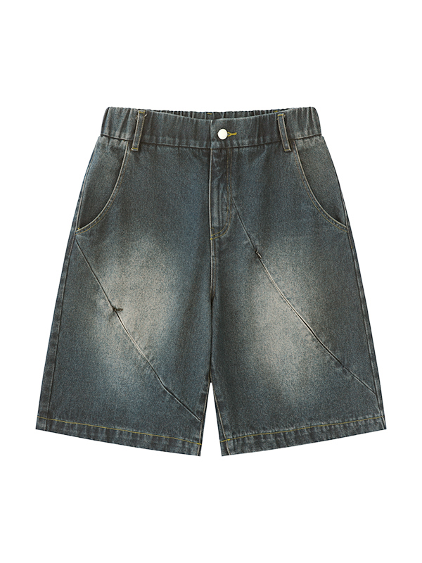 Men's Slash Zipper Straight Short-5