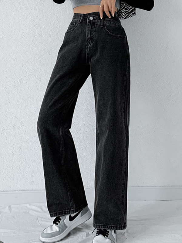Vintage Crossover Waist High Rise Boyfriend Jeans-2