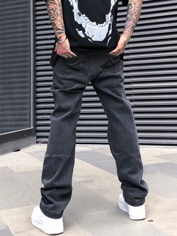 Men's Washed Revenge Straight Leg Jeans-2