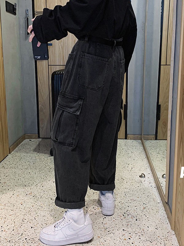 Men's Straight Leg Cargo Jeans-1