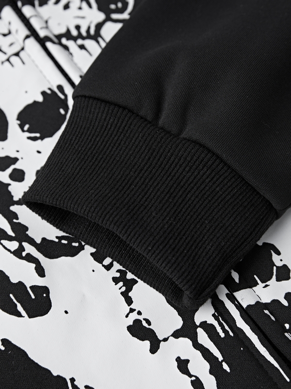 Men's Gothic Skull Print Oversized Hoodie-3