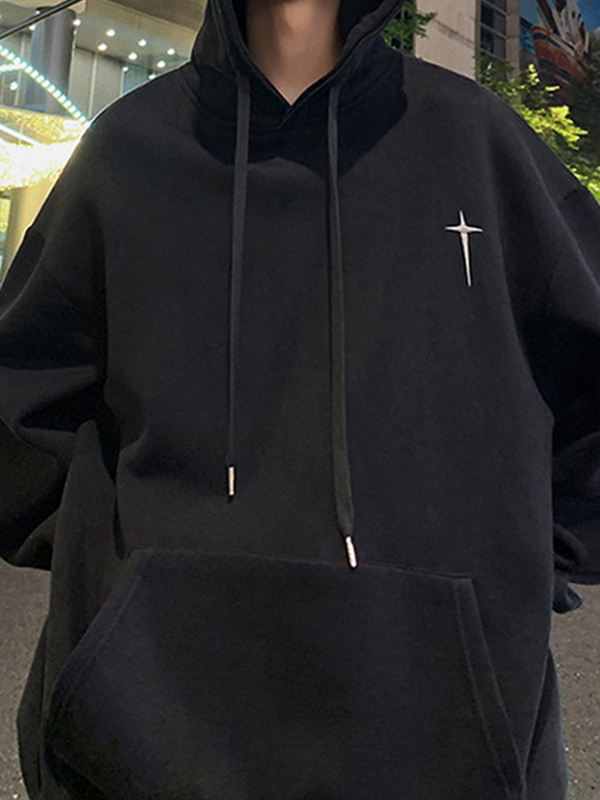 Men's Embroidery Embellished Oversized Hoodie-2
