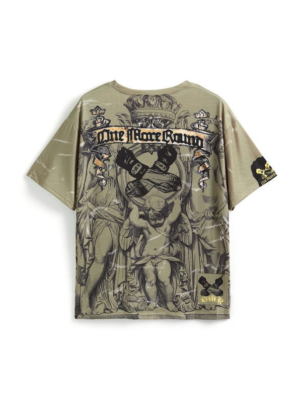 Vintage Statue Print Oversized Short Sleeve Tee-2