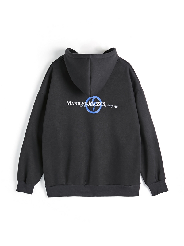 Men's Rock Character Print Oversized Hoodie-2