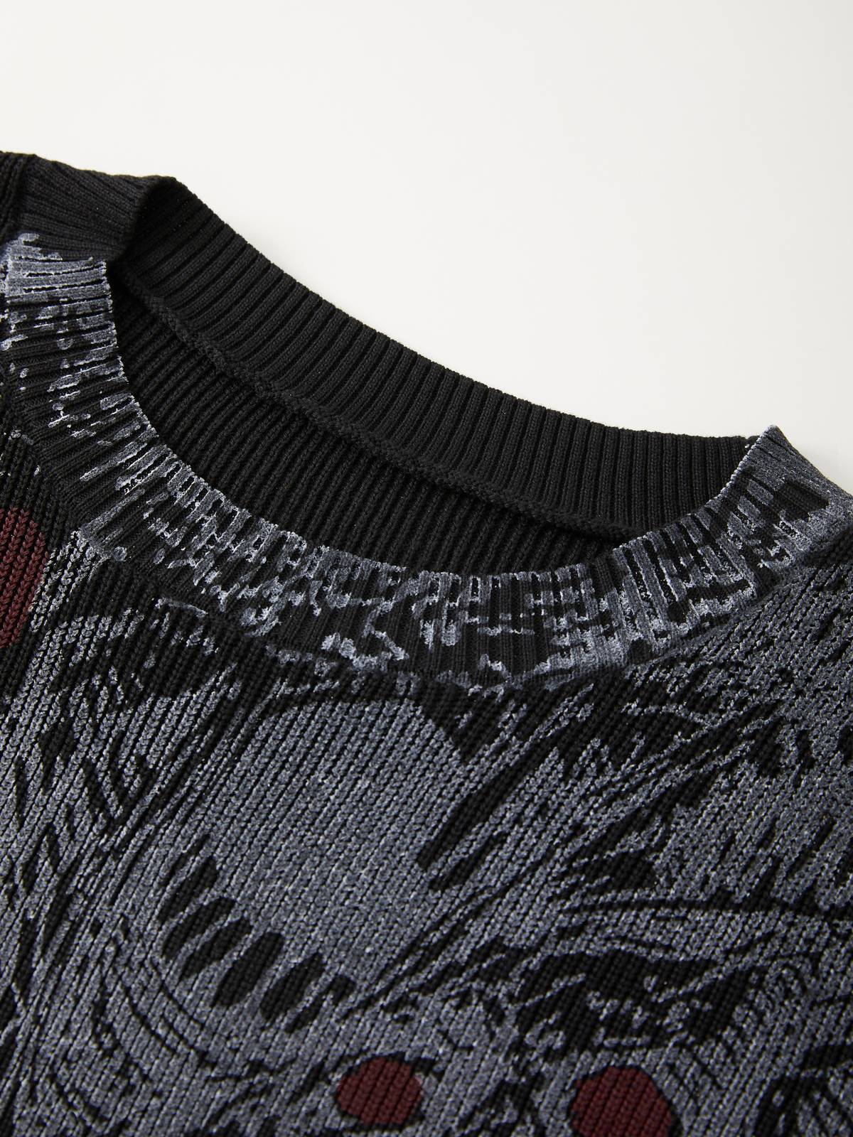 Men's Evil Force Jacquard Pullover Sweater-1
