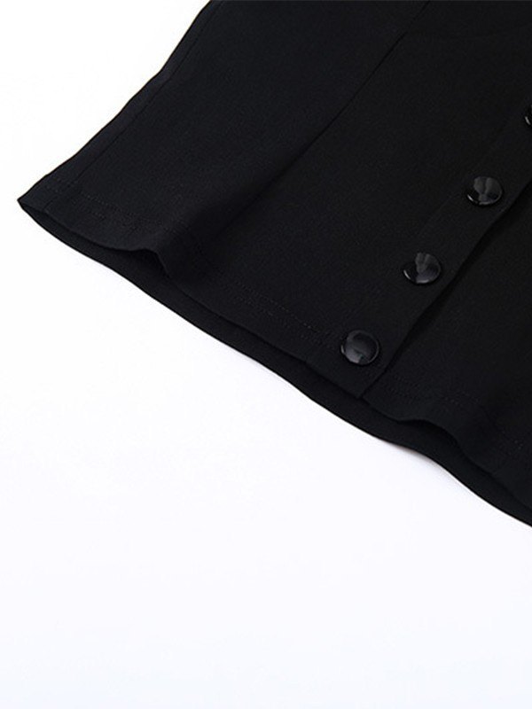 Black Button Down Corset Top-4