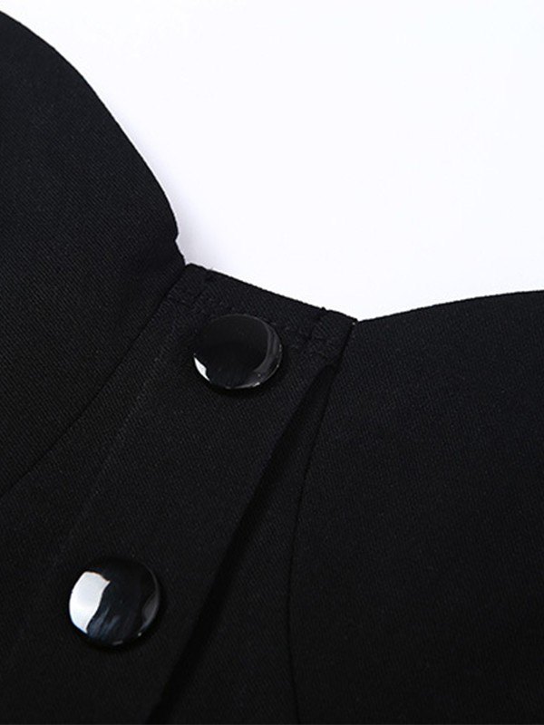Black Button Down Corset Top-3