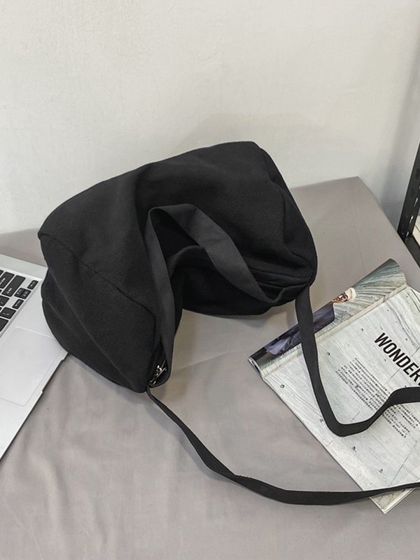 Solid Color Large Crossbody Bag-1