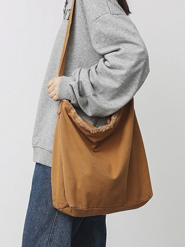 Fray Trim Large Crossbody Bag-1