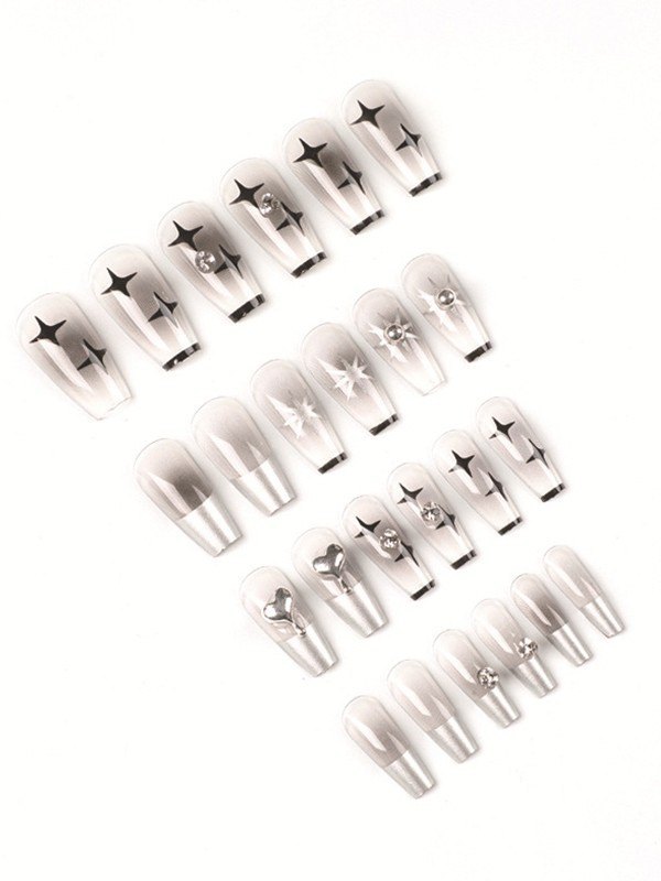24pcs Starry Night Press On Nails-2