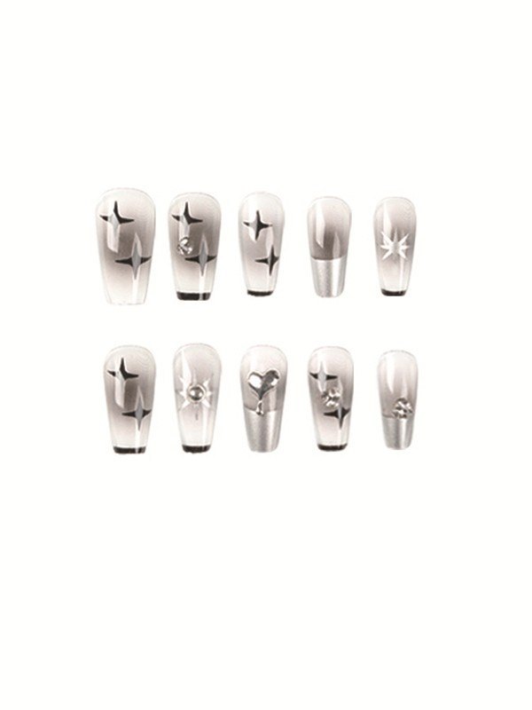 24pcs Starry Night Press On Nails-4