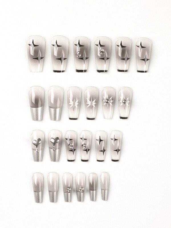 24pcs Starry Night Press On Nails-1
