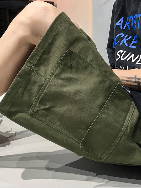 Men's Casual Loose Cargo Shorts-4